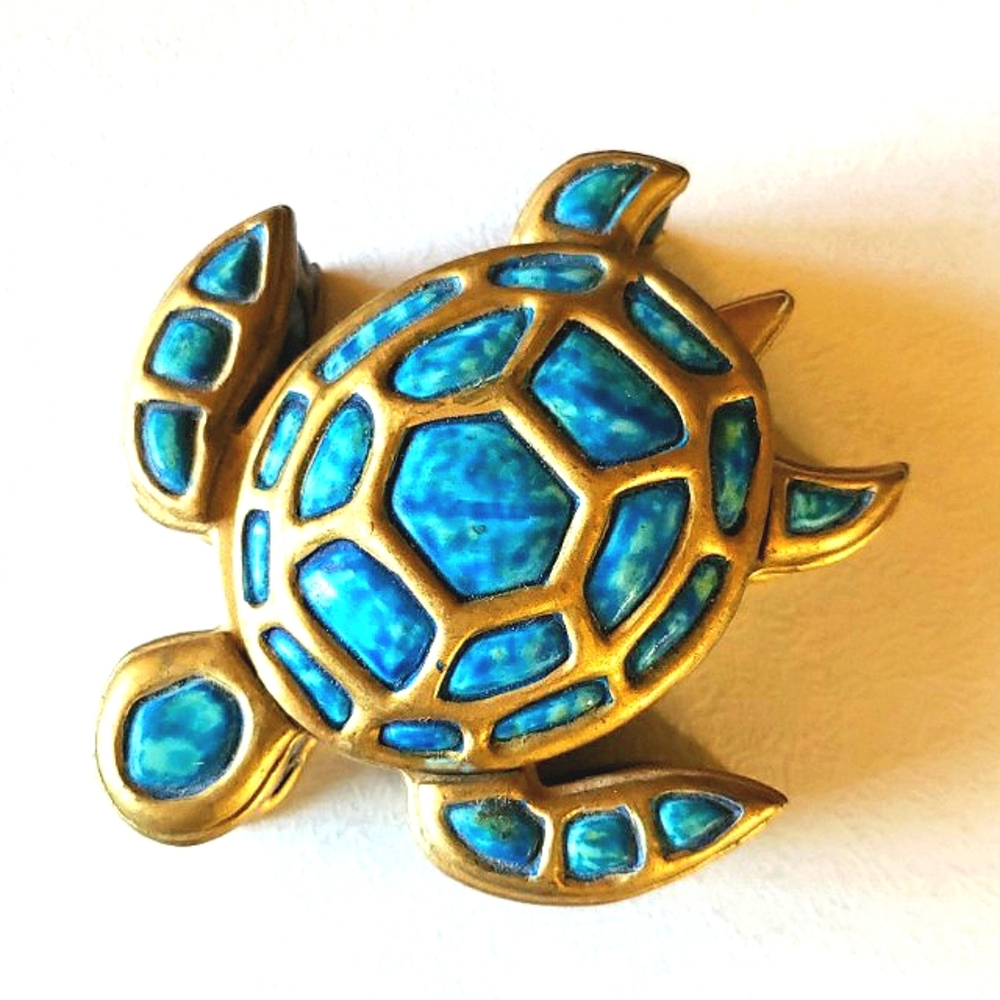 Sea Turtle Ceramic Trinket Box, Hand Painted - Picture 4 of 7